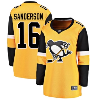 Women's Derek Sanderson Pittsburgh Penguins Fanatics Branded Alternate Jersey - Breakaway Gold