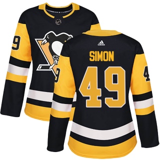 Women's Dominik Simon Pittsburgh Penguins Adidas Home Jersey - Authentic Black