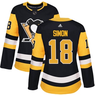 Women's Dominik Simon Pittsburgh Penguins Adidas ized Home Jersey - Authentic Black
