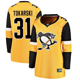 Women's Dustin Tokarski Pittsburgh Penguins Fanatics Branded Alternate Jersey - Breakaway Gold