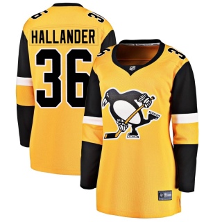 Women's Filip Hallander Pittsburgh Penguins Fanatics Branded Alternate Jersey - Breakaway Gold