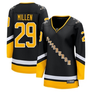 Women's Greg Millen Pittsburgh Penguins Fanatics Branded 2021/22 Alternate Breakaway Player Jersey - Premier Black