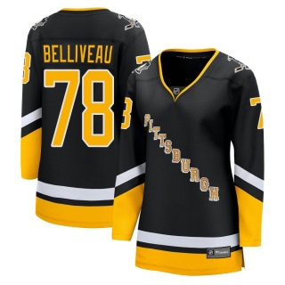 Women's Isaac Belliveau Pittsburgh Penguins Fanatics Branded 2021/22 Alternate Breakaway Player Jersey - Premier Black