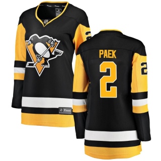 Women's Jim Paek Pittsburgh Penguins Fanatics Branded Home Jersey - Breakaway Black