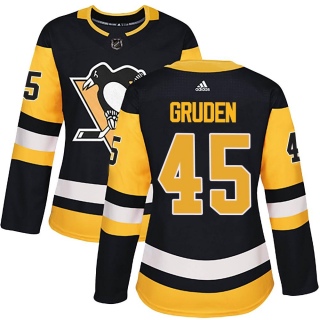 Women's Jonathan Gruden Pittsburgh Penguins Adidas Home Jersey - Authentic Black