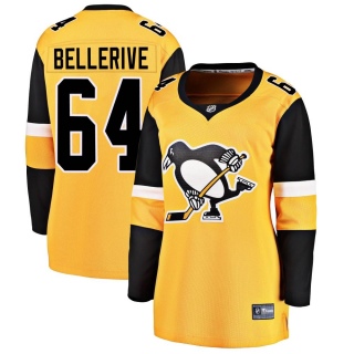 Women's Jordy Bellerive Pittsburgh Penguins Fanatics Branded Alternate Jersey - Breakaway Gold