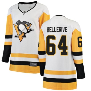 Women's Jordy Bellerive Pittsburgh Penguins Fanatics Branded Away Jersey - Breakaway White