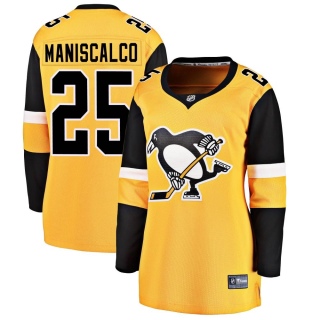 Women's Josh Maniscalco Pittsburgh Penguins Fanatics Branded Alternate Jersey - Breakaway Gold
