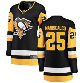 Women's Josh Maniscalco Pittsburgh Penguins Fanatics Branded Home Jersey - Breakaway Black
