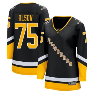 Women's Kyle Olson Pittsburgh Penguins Fanatics Branded 2021/22 Alternate Breakaway Player Jersey - Premier Black