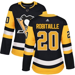 Women's Luc Robitaille Pittsburgh Penguins Adidas Home Jersey - Authentic Black
