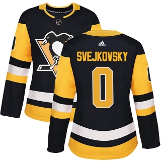 Women's Lukas Svejkovsky Pittsburgh Penguins Adidas Home Jersey - Authentic Black