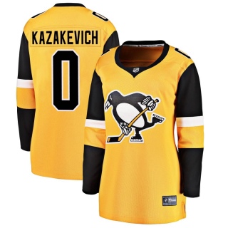 Women's Mikhail Kazakevich Pittsburgh Penguins Fanatics Branded Alternate Jersey - Breakaway Gold