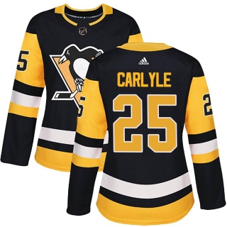 Women's Randy Carlyle Pittsburgh Penguins Adidas Home Jersey - Authentic Black