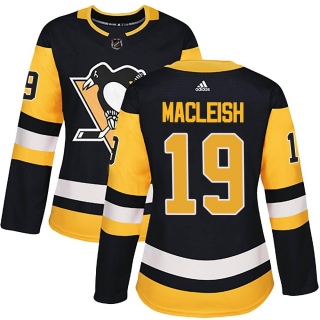 Women's Rick Macleish Pittsburgh Penguins Adidas Home Jersey - Authentic Black