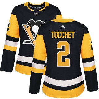 Women's Rick Tocchet Pittsburgh Penguins Adidas Home Jersey - Authentic Black