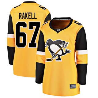 Women's Rickard Rakell Pittsburgh Penguins Fanatics Branded Alternate Jersey - Breakaway Gold