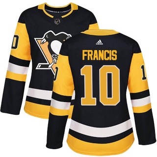 Women's Ron Francis Pittsburgh Penguins Adidas Home Jersey - Authentic Black
