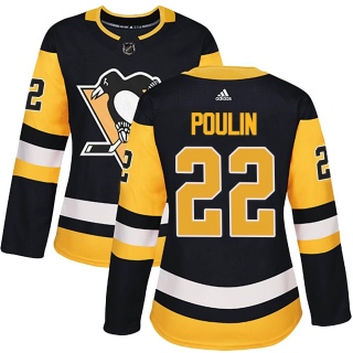Women's Sam Poulin Pittsburgh Penguins Adidas Home Jersey - Authentic Black