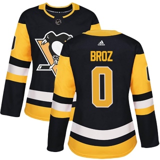 Women's Tristan Broz Pittsburgh Penguins Adidas Home Jersey - Authentic Black