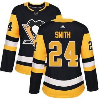 Women's Ty Smith Pittsburgh Penguins Adidas Home Jersey - Authentic Black