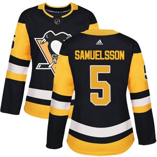 Women's Ulf Samuelsson Pittsburgh Penguins Adidas Home Jersey - Authentic Black