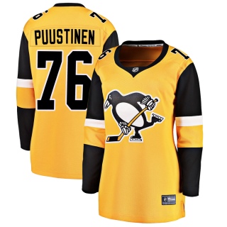 Women's Valtteri Puustinen Pittsburgh Penguins Fanatics Branded Alternate Jersey - Breakaway Gold