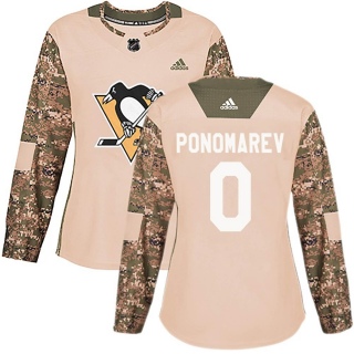 Women's Vasily Ponomarev Pittsburgh Penguins Adidas Veterans Day Practice Jersey - Authentic Camo