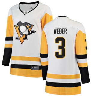 Women's Yannick Weber Pittsburgh Penguins Fanatics Branded Away Jersey - Breakaway White