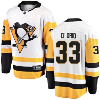 Youth Alex D'Orio Pittsburgh Penguins Fanatics Branded Away Jersey - Breakaway White