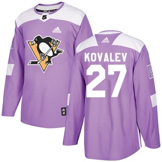 Youth Alex Kovalev Pittsburgh Penguins Adidas Fights Cancer Practice Jersey - Authentic Purple
