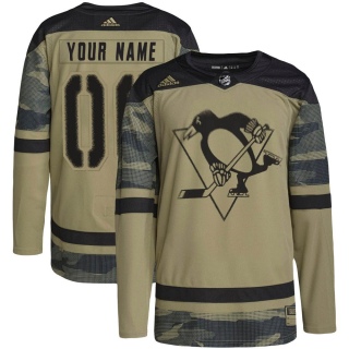 Youth Custom Pittsburgh Penguins Adidas Custom Military Appreciation Practice Jersey - Authentic Camo