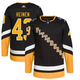 Youth Danton Heinen Pittsburgh Penguins Adidas 2021/22 Alternate Primegreen Pro Player Jersey - Authentic Black