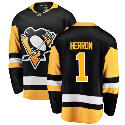 Youth Denis Herron Pittsburgh Penguins Fanatics Branded Home Jersey - Breakaway Black
