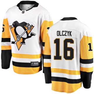 Youth Ed Olczyk Pittsburgh Penguins Fanatics Branded Away Jersey - Breakaway White