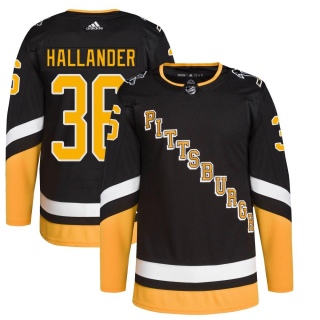 Youth Filip Hallander Pittsburgh Penguins Adidas 2021/22 Alternate Primegreen Pro Player Jersey - Authentic Black