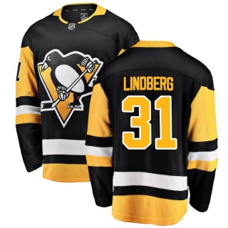 Youth Filip Lindberg Pittsburgh Penguins Fanatics Branded Home Jersey - Breakaway Black
