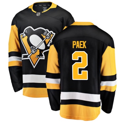 Youth Jim Paek Pittsburgh Penguins Fanatics Branded Home Jersey - Breakaway Black