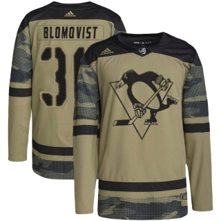 Youth Joel Blomqvist Pittsburgh Penguins Adidas Military Appreciation Practice Jersey - Authentic Camo