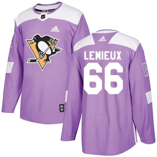 Youth Mario Lemieux Pittsburgh Penguins Adidas Fights Cancer Practice Jersey - Authentic Purple