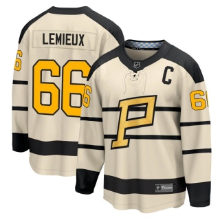 Youth Mario Lemieux Pittsburgh Penguins Fanatics Branded 2023 Winter Classic Jersey - Cream