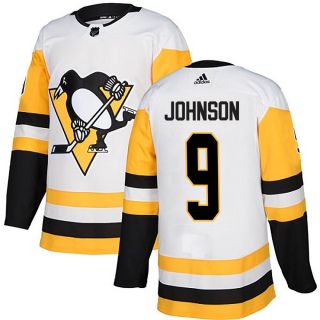 Youth Mark Johnson Pittsburgh Penguins Adidas Away Jersey - Authentic White