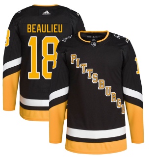 Youth Nathan Beaulieu Pittsburgh Penguins Adidas 2021/22 Alternate Primegreen Pro Player Jersey - Authentic Black