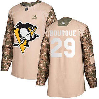 Youth Phil Bourque Pittsburgh Penguins Adidas Veterans Day Practice Jersey - Authentic Camo