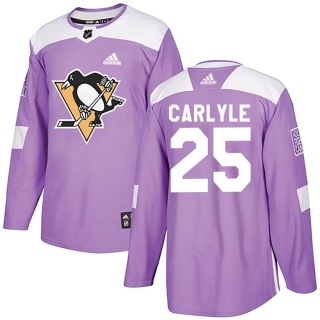 Youth Randy Carlyle Pittsburgh Penguins Adidas Fights Cancer Practice Jersey - Authentic Purple