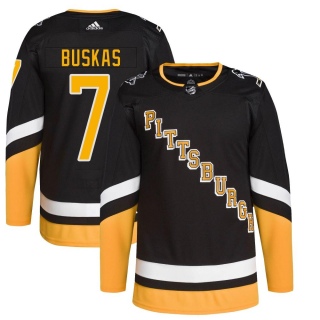 Youth Rod Buskas Pittsburgh Penguins Adidas 2021/22 Alternate Primegreen Pro Player Jersey - Authentic Black
