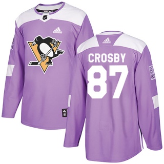Youth Sidney Crosby Pittsburgh Penguins Adidas Fights Cancer Practice Jersey - Authentic Purple