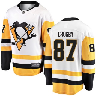 Youth Sidney Crosby Pittsburgh Penguins Fanatics Branded Away Jersey - Breakaway White