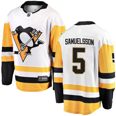 Youth Ulf Samuelsson Pittsburgh Penguins Fanatics Branded Away Jersey - Breakaway White