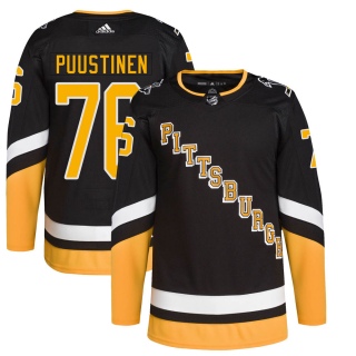 Youth Valtteri Puustinen Pittsburgh Penguins Adidas 2021/22 Alternate Primegreen Pro Player Jersey - Authentic Black